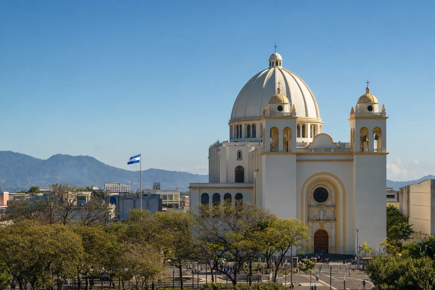 El Salvador – tunnettu maamerkki ja maan lippu