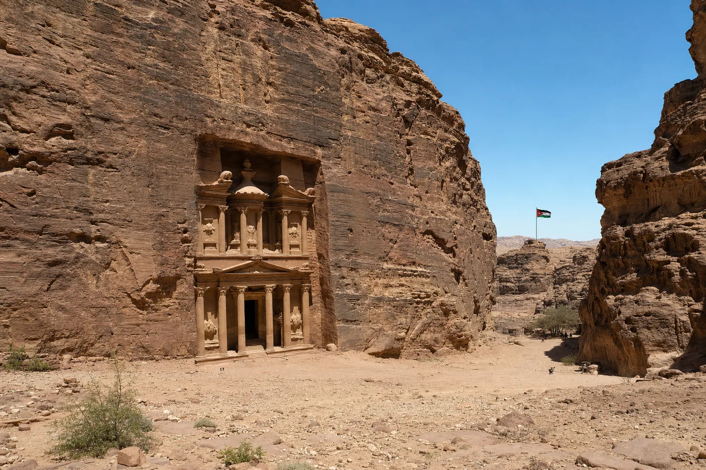 Jordania – tunnettu maamerkki ja maan lippu