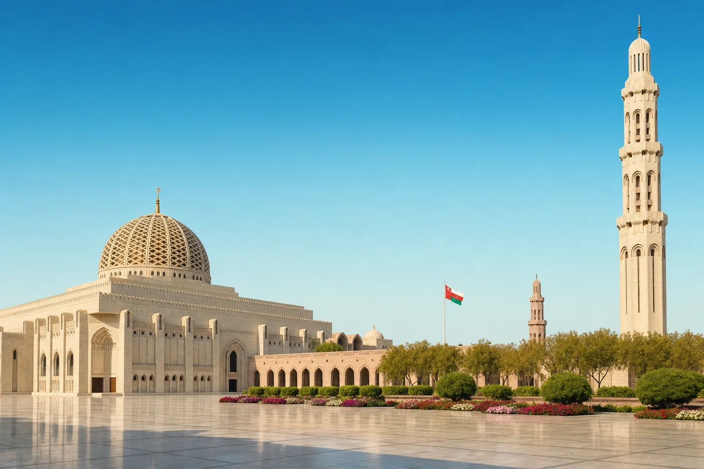 Oman – tunnettu maamerkki ja maan lippu