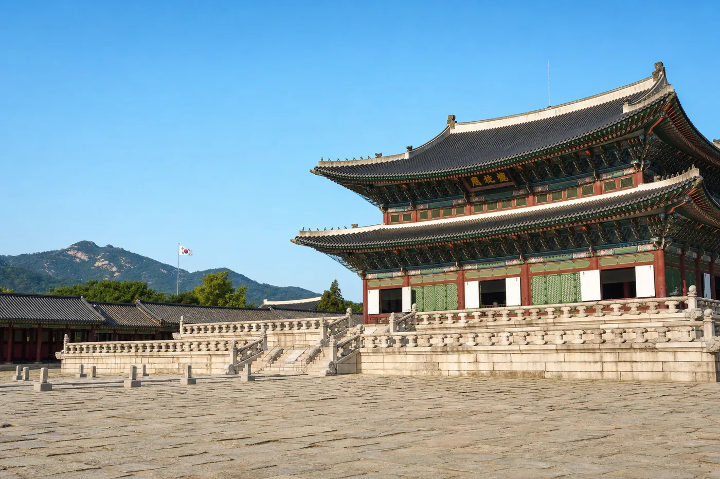 Etelä-Korea – tunnettu maamerkki ja maan lippu