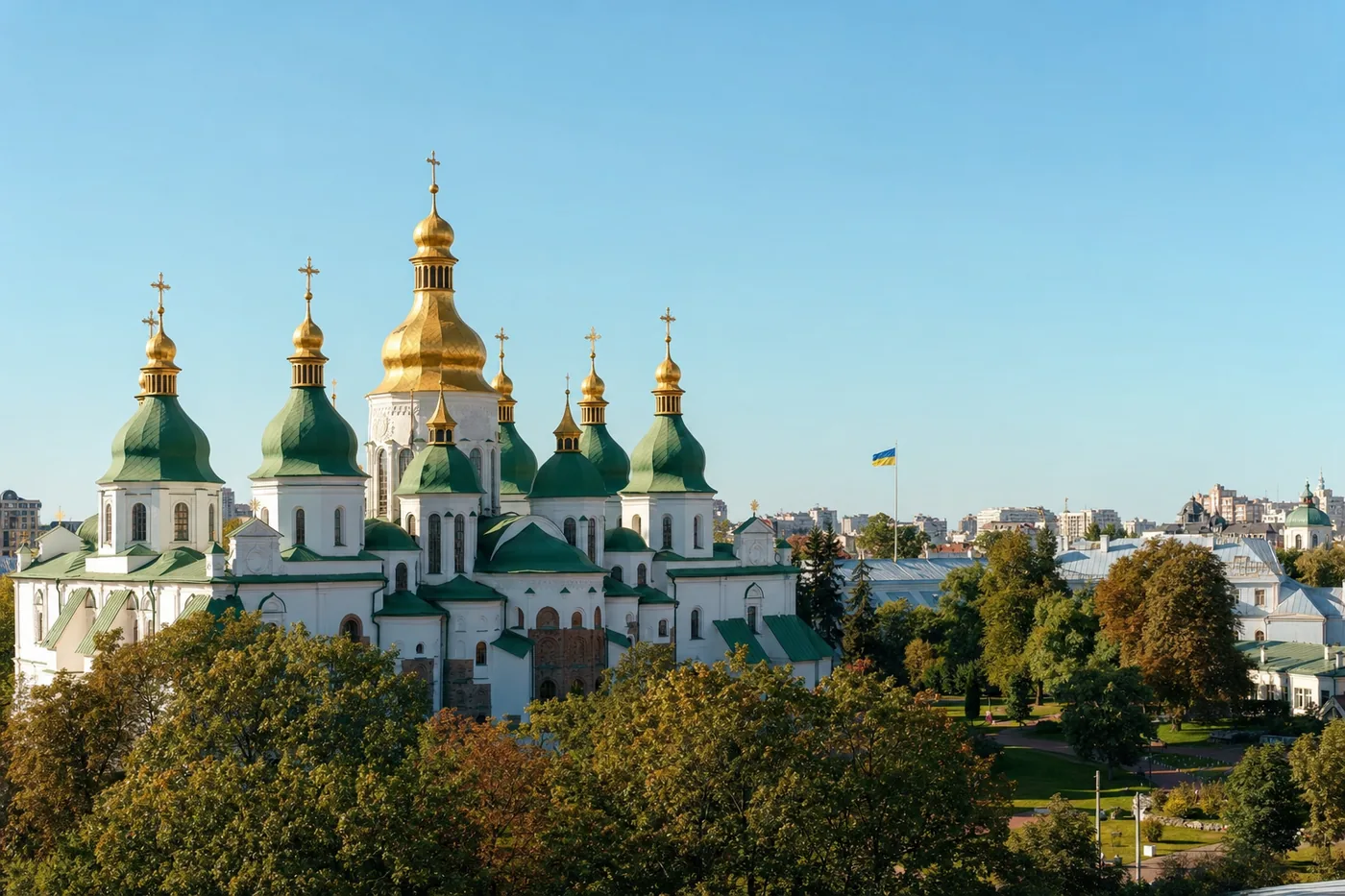 Ukraina – tunnettu maamerkki ja maan lippu