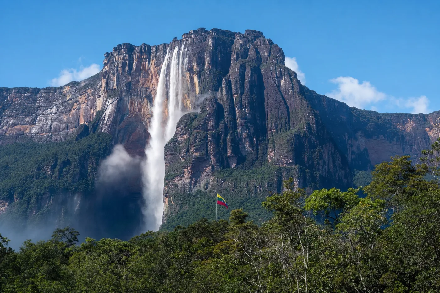 Venezuela – tunnettu maamerkki ja maan lippu