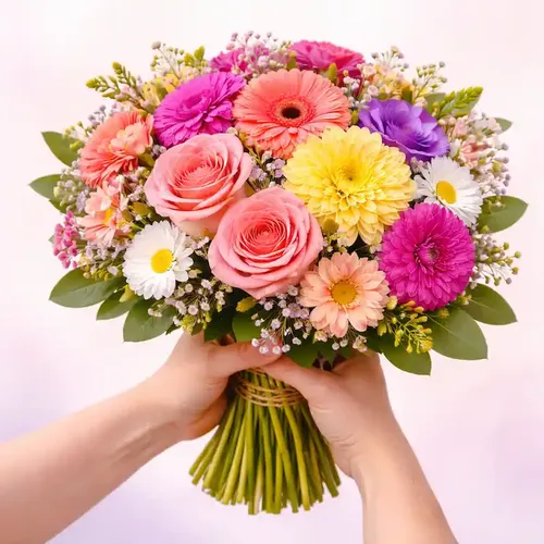 Syntymäpäiväkimppu iloisilla väreillä