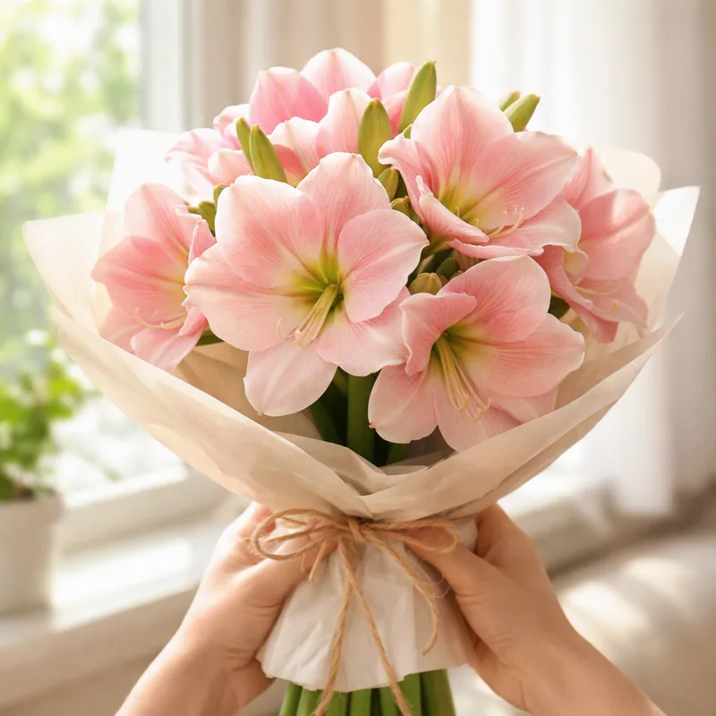 Amaryllis – vaaleanpunainen – kuva 3