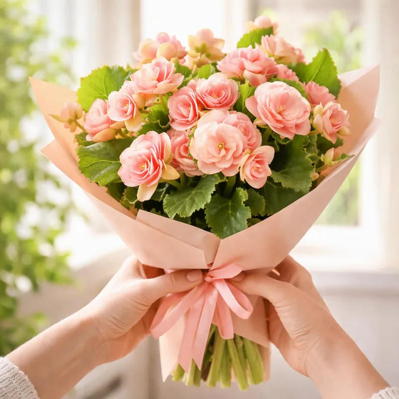 Begonia – vaaleanpunainen – kuva 3