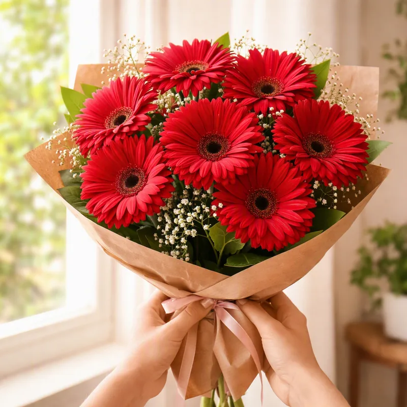 Gerbera – punainen – kuva 3