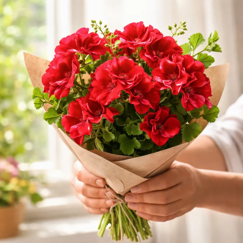 Pelargoni – punainen – kuva 3